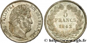 LOUIS-PHILIPPE I
Type : 5 francs IIe type Domard 
Date : 1842 
Mint name / Town : Lille 
Quantity minted : 5416992 
Metal : silver 
Millesimal finenes...