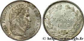 LOUIS-PHILIPPE I
Type : 5 francs IIe type Domard 
Date : 1843 
Mint name / Town : Lille 
Quantity minted : 7.879.747 
Metal : silver 
Millesimal finen...