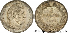 LOUIS-PHILIPPE I
Type : 5 francs IIIe type Domard 
Date : 1844 
Mint name / Town : Strasbourg 
Quantity minted : 1.896.113 
Metal : silver 
Millesimal...
