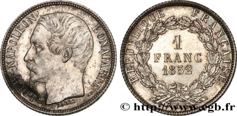 II REPUBLIC
Type : 1 franc Louis-Napoléon 
Date : 1852 
Mint name / Town : Paris...