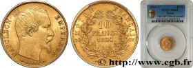 SECOND EMPIRE
Type : 10 francs or Napoléon III tête nue, petit module, tranche cannelée 
Date : 1854 
Mint name / Town : Paris 
Quantity minted : 2559...