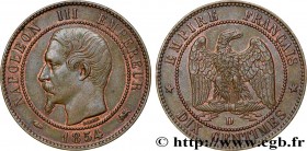 SECOND EMPIRE
Type : Dix centimes Napoléon III, tête nue 
Date : 1854 
Mint name / Town : Lyon 
Quantity minted : 8484923 
Metal : bronze 
Diameter : ...