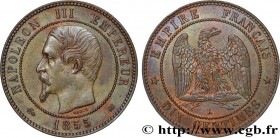 SECOND EMPIRE
Type : Dix centimes Napoléon III, tête nue 
Date : 1855 
Mint name / Town : Bordeaux 
Quantity minted : 8046364 
Metal : bronze 
Diamete...