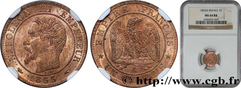 SECOND EMPIRE
Type : Un centime Napoléon III, tête nue 
Date : 1853 
Mint name /...