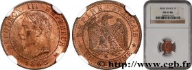 SECOND EMPIRE
Type : Un centime Napoléon III, tête laurée 
Date : 1862 
Mint name / Town : Bordeaux 
Quantity minted : 7.293.840 
Metal : bronze 
Diam...