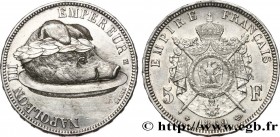SATIRICAL COINS - 1870 WAR AND BATTLE OF SEDAN
Type : Monnaie satirique, 5 francs Napoléon III tête laurée, regravée (probablement postérieur à 1870) ...