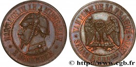 SATIRICAL COINS - 1870 WAR AND BATTLE OF SEDAN
Type : Médaille satirique Cu 32, type C “Chouette monétaire” 
Date : 1870 
Quantity minted : --- 
Metal...