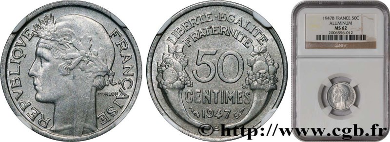 IV REPUBLIC
Type : 50 centimes Morlon, légère 
Date : 1947 
Mint name / Town : B...