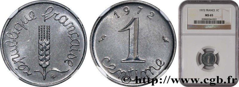 V REPUBLIC
Type : 1 centime Épi 
Date : 1972 
Mint name / Town : Paris 
Quantity...