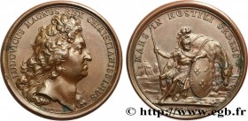 LOUIS XIV THE GREAT or THE SUN KING
Type : Médaille, Campagne de 1696 
Date : 1696 
Metal : red copper 
Diameter : 41,5  mm
Engraver : Mauger Jean 
We...