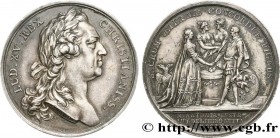 LOUIS XV THE BELOVED
Type : Médaille, Mariage du dauphin 
Date : 1770/1807 
Metal : silver 
Diameter : 41,5  mm
Weight : 31,56  g.
Edge : inscrite : S...
