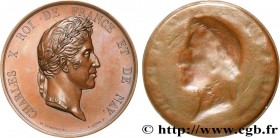 CHARLES X
Type : Médaille, tirage uniface, Charles X 
Date : n.d. 
Metal : copper 
Diameter : 72,5  mm
Weight : 48,52  g.
Edge : lisse 
Puncheon : san...