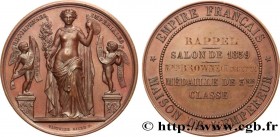SECOND EMPIRE
Type : Médaille de 3e classe, attribuée à Henriette Browne 
Date : 1859 
Metal : copper 
Diameter : 43,5  mm
Weight : 139,30  g.
Edge : ...