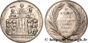III REPUBLIC
Type : Médaille d’enseignement primaire 
Date : 1887 
Mint name / Town : 80 - Camon 
Metal : silver 
Diameter : 51,5  mm
Engraver : FAROC...