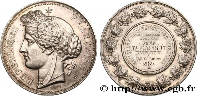 III REPUBLIC
Type : Médaille, prix d’Enseignement Agricole 
Date : 1889 
Mint na...