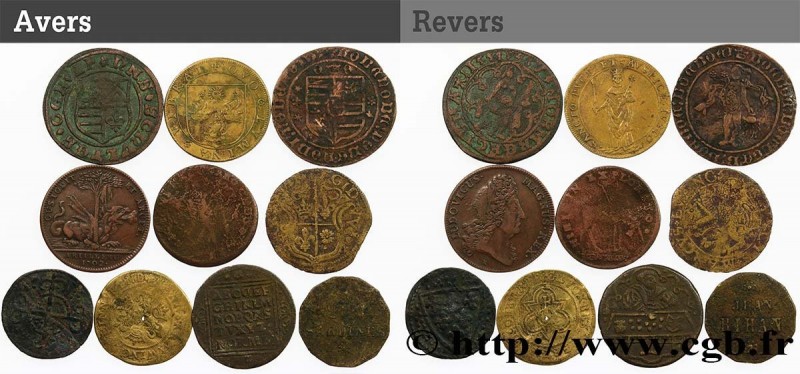 LOTS
Type : Lot de jetons à identifier 
Date : n.d. 
Metal : copper 
Diameter : ...