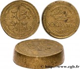 SPAIN
Type : Poids monétaire pour la pièce de 8 Reales 
Date : (XVIIe-XVIIIe siècles) 
Date : n.d. 
Metal : brass 
Diameter : 26,5  mm
Orientation die...