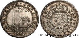 PARTIES ET REVENUS CASUELS (administration of unpredictable income)
Type : Coffre à monnaies et épée, hybride 
Date : 1651 
Metal : silver 
Diameter :...