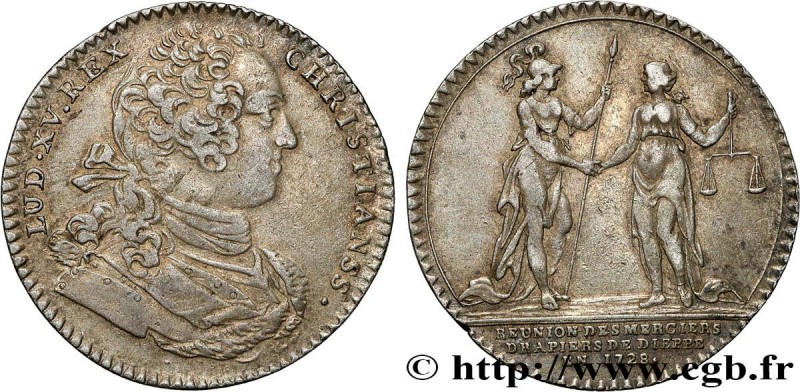 CORPORATIONS
Type : Merciers et drapiers de Dieppe 
Date : 1728 
Metal : silver ...