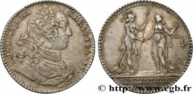 CORPORATIONS
Type : Merciers et drapiers de Dieppe 
Date : 1728 
Metal : silver 
Diameter : 28  mm
Orientation dies : 6  h.
Weight : 6,17  g.
Edge : C...