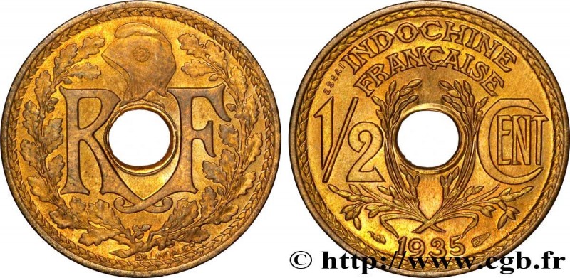 FRENCH INDOCHINA
Type : 1/2 Centième Essai Lindauer 
Date : 1935 
Mint name / To...