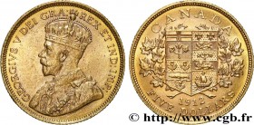 CANADA
Type : 5 Dollars or Georges V 
Date : 1912 
Mint name / Town : Ottawa 
Quantity minted : 165680 
Metal : gold 
Millesimal fineness : 900  ‰
Dia...