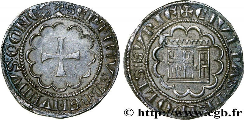 EASTERN LATIN STATES - COUNTY OF TRIPOLI - BOHEMOND VII
Type : Gros au castel 
D...