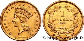 UNITED STATES OF AMERICA
Type : 1 Dollar”Indian Princess”, tête large 
Date : 1861 
Mint name / Town : Philadelphie 
Quantity minted : 527150 
Metal :...
