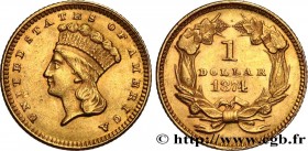 UNITED STATES OF AMERICA
Type : 1 Dollar ”Indian Princess” 
Date : 1874 
Mint name / Town : Philadelphie 
Quantity minted : 198800 
Metal : gold 
Mill...