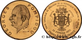 GABON
Type : Essai de 5.000 Francs , visite du président Georges Pompidou 
Date : 1971 
Quantity minted : - 
Metal : copper-aluminium-nickel 
Diameter...