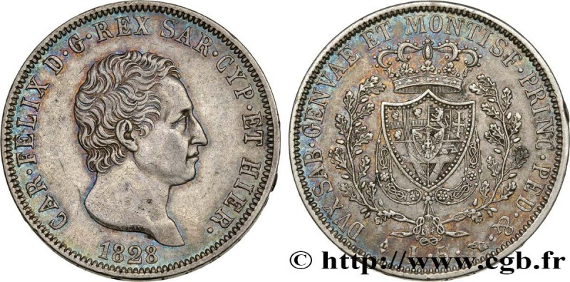 ITALY - KINGDOM OF SARDINIA
Type : 5 Lire Charles-Félix 
Date : 1828 
Mint name ...