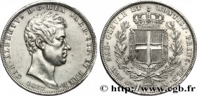 ITALY - KINGDOM OF SARDINIA - CHARLES-ALBERT
Type : 5 Lire 
Date : 1837 
Mint name / Town : Gênes 
Quantity minted : 358582 
Metal : silver 
Diameter ...