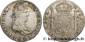 MEXICO
Type : 8 Reales Ferdinand VII 
Date : 1821 
Mint name / Town : Zacatecas 
Quantity minted : - 
Metal : silver 
Millesimal fineness : 900  ‰
Dia...
