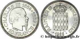 MONACO
Type : Essai de 10 Francs flan bruni Charles III / écu couronné 
Date : 1966 
Mint name / Town : Paris 
Quantity minted : 1000 
Metal : silver ...
