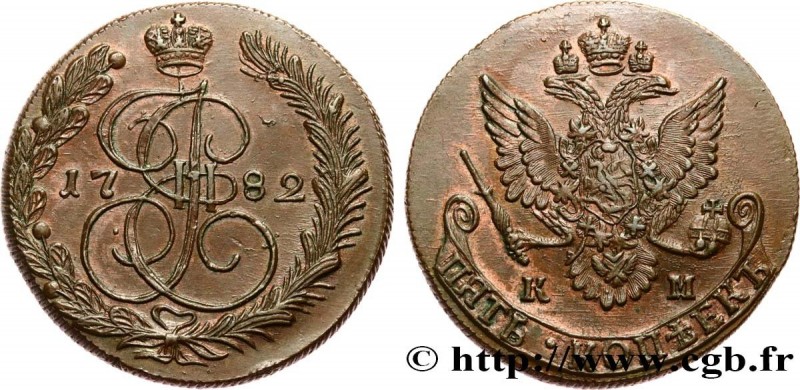 RUSSIA - CATHERINE II
Type : 5 Kopecks 
Date : 1782 
Mint name / Town : Kolyvan ...