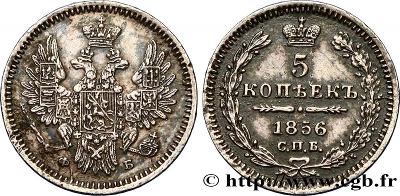 RUSSIA - ALEXANDER II
Type : 5 Kopecks  
Date : 1856 
Mint name / Town : Saint-P...