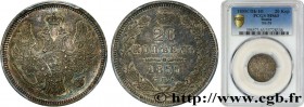 RUSSIA
Type : 20 Kopecks 
Date : 1855 
Mint name / Town : Saint-Petersbourg 
Quantity minted : 3090000 
Metal : silver 
Millesimal fineness : 868  ‰
D...