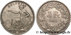 SWITZERLAND - CONFEDERATION
Type : 5 Francs Helvetia assise 
Date : 1851 
Mint name / Town : Paris 
Quantity minted : 500000 
Metal : silver 
Millesim...