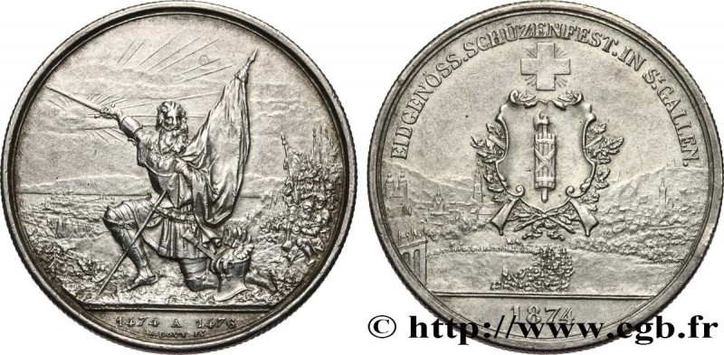 SWITZERLAND
Type : 5 Francs, monnaie de Tir, Saint-Gall 
Date : 1874 
Quantity m...