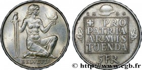 SWITZERLAND
Type : 5 Francs fond pour l’armement 
Date : 1936 
Mint name / Town : Berne 
Quantity minted : 200000 
Metal : silver 
Millesimal fineness...