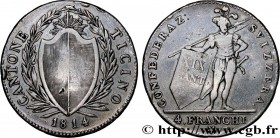 SWITZERLAND - CANTON OF TICINO
Type : 4 Franchi (Francs) 
Date : 1835 
Mint name / Town : Lucerne 
Quantity minted : 7921 
Metal : silver 
Diameter : ...