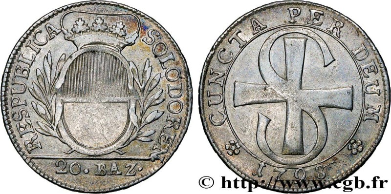 SWITZERLAND - CONFEDERATION OF HELVETIA - CANTON OF SOLOTHURN
Type : 20 Batzen 
...