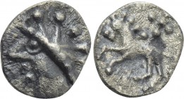 CENTRAL EUROPE. Vindelici. 1/4 Quinarius (1st century BC). "Stachelhaar" type.
