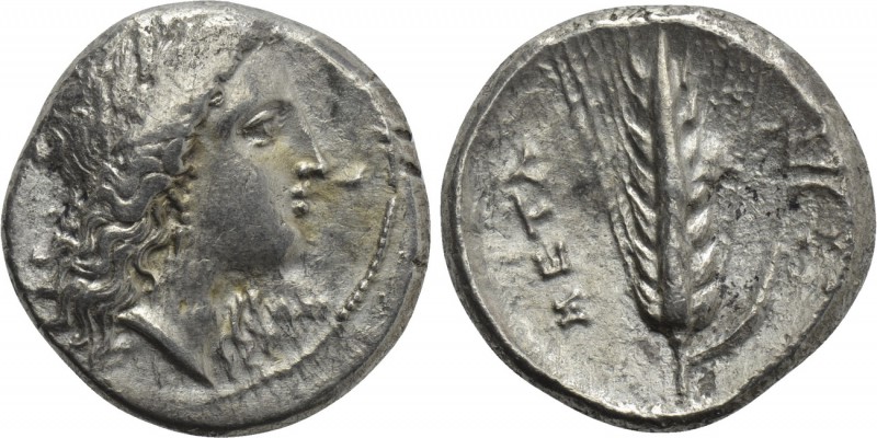 LUCANIA. Metapontion. Nomos (Circa 330-290 BC). 

Obv: Head of Demeter right, ...