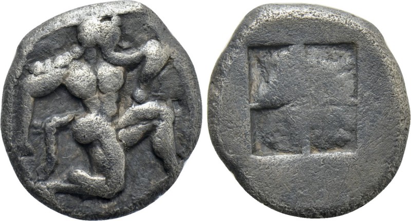 THRACE. Thasos. 1/8 Stater or Diobol (Circa 500-480 BC). 

Obv: Satyr advancin...