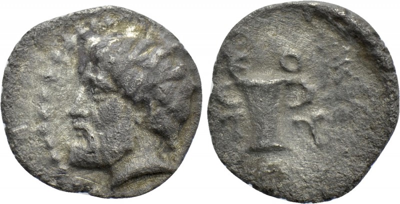 KINGS OF THRACE. Kotys (Circa 383-359). Obol. 

Obv: Bare head left.
Rev: KOT...