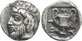 AEOLIS. Myrina. Hemiobol (Late 5th century BC).
