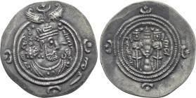 SASANIAN KINGS. Husrav (Khosrau) II (591-628). Drachm. ART (Ardaxšīr-xvarrah) mint. Dated RY 27 (618).