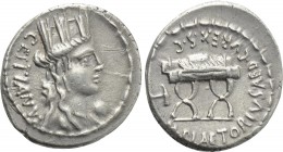 M. PLAETORIUS M. F. CESTIANUS. Denarius (57 BC). Rome.
