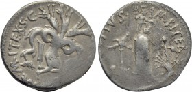 SEXTUS POMPEY. Denarius (40-39 BC). Uncertain mint in Sicily.